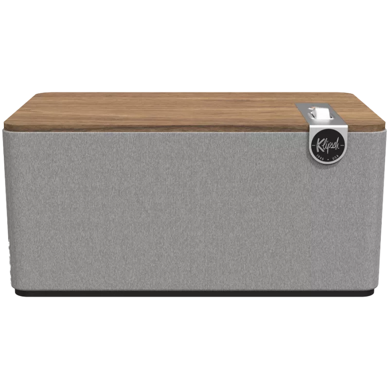 Klipsch the Three Plus belaidė garsiakalbių sistema su Bluetooth, riešutmedžio apdaila