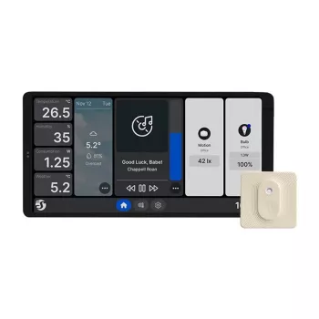 Dvigubas valdymo skydelis Shelly Wall Display X2 WiFi/BLU (sidabrinis) + BLU H&T