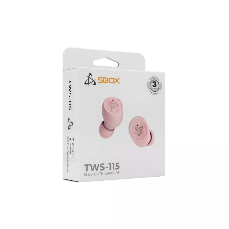 Belaidės ausinės SBOX EB-TWS115 rožinės