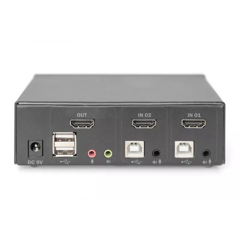 KVM Jungiklis Digitus 2 prievadai Vienas Ekranas 4K HDMI