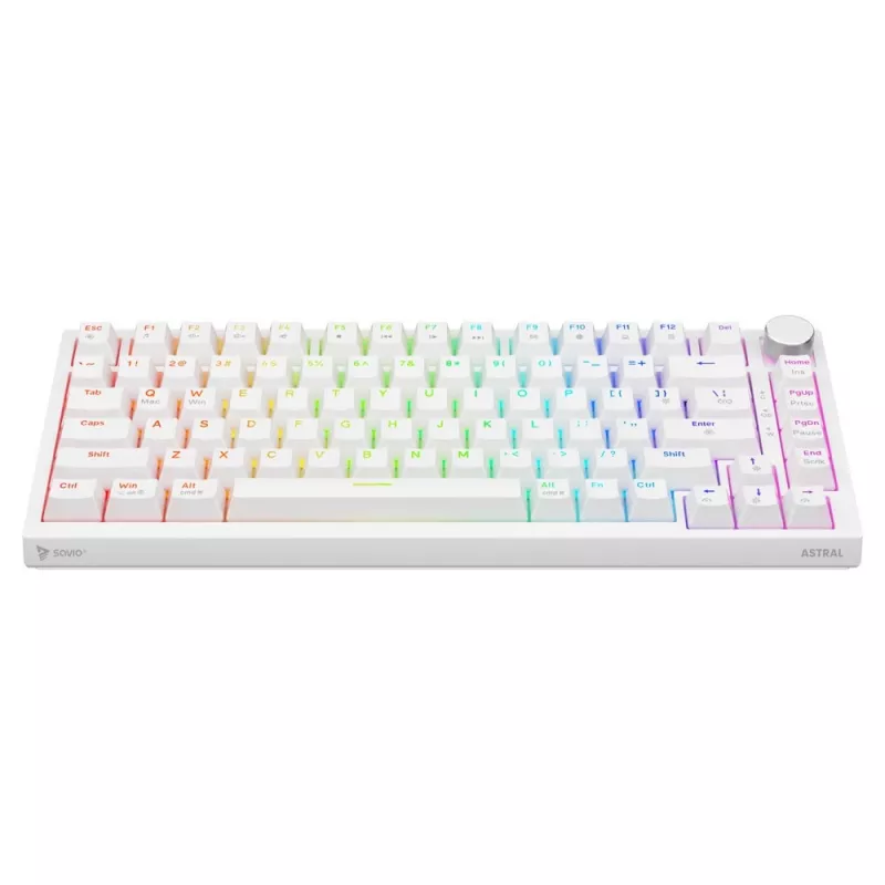 Savio ASTRAL WHITE JADE klaviatūra žaidimams USB QWERTY US International