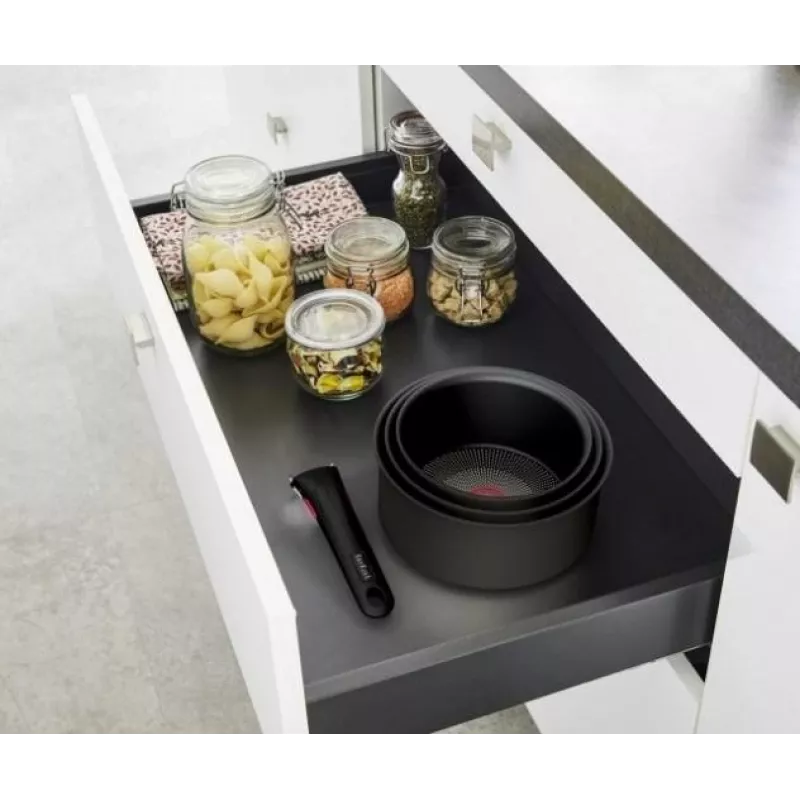 TEFAL Ingenio Ultimate puodų rinkinys, 4 vnt. | L7649453 | 16/18/20 cm | Aliuminis | Juoda