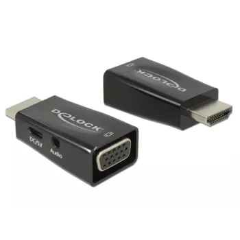 Kabelio keitiklis DeLOCK 65901 HDMI A į VGA ir 3.5 mm garsas, juodas