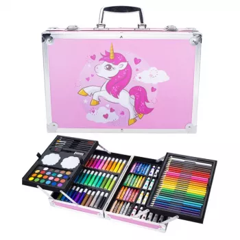 Piešimo rinkinys vaikams Extralink Art and Craft 145 dalių dideliame dėkle Vienaragis