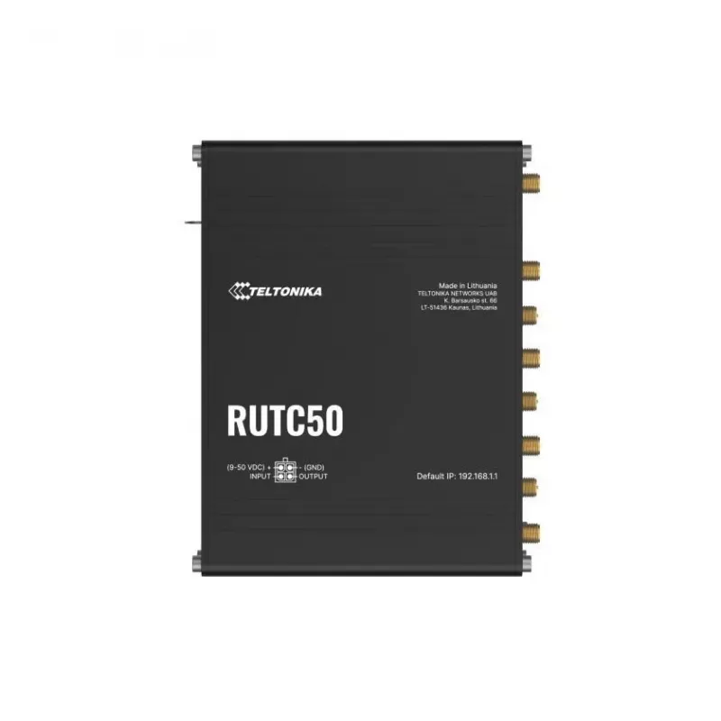 Teltonika RUTC50 belaidis maršrutizatorius Gigabit Ethernet dviejų juostų (2,4 GHz / 5 GHz) 5G juodas