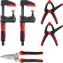 Gnybtų rinkinys Bessey DIY-SET1-A 5 dalių, įskaitant 4 spaustuvus ir skardos žirkles