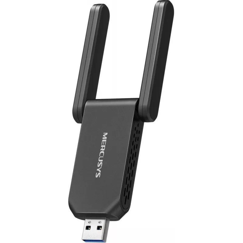 Wi‑Fi USB adapteris MERCUSYS MA72XH AX1800 su aukšto stiprinimo antenomis, USB-A plug-and-play