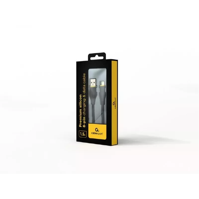 USB-A į Lightning laidas Gembird CC-USB2S-AM8PM-1.5M-BK — USB 2.0, 1,5 m