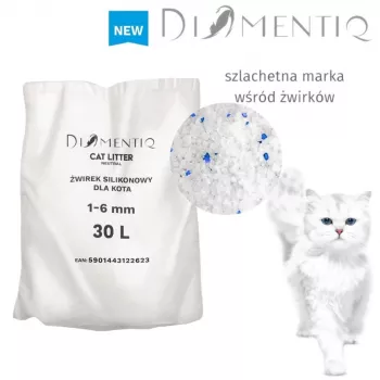 Kačių kraikas DIAMENTIQ Neutral bespalviai silikoniniai granules 30 L – bekvapis, 1–6 mm