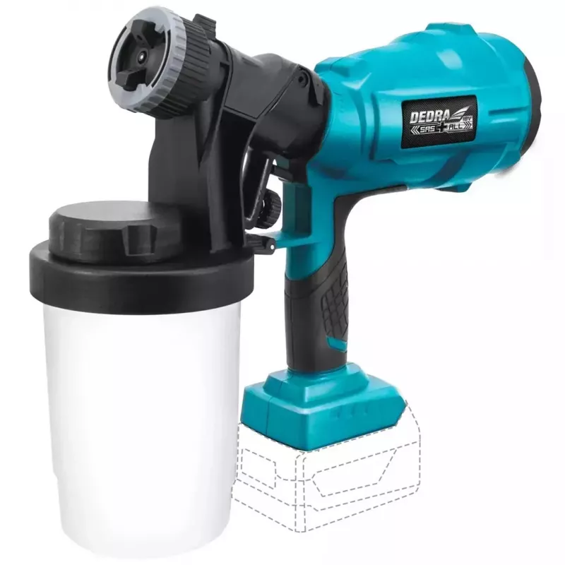 Dedra DED7057 belaidis dažų purškimo pistoletas 18V, 900 ml