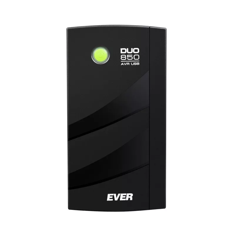 EVER DUO 850 AVR USB - nepertraukiamo maitinimo šaltinis (UPS) - AC 230 V - 550 W - 850 VA - vienfazis - 2 x Bleisure 5 Ah - USB - 6 išvesties lizdai