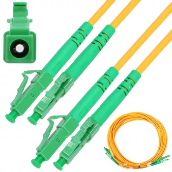 Fiber šviesolaidinis pataikymo laidas Extralink LC/APC – LC/APC, vienmodis dupleksas 9/125 µm G.657.A1, 1 m