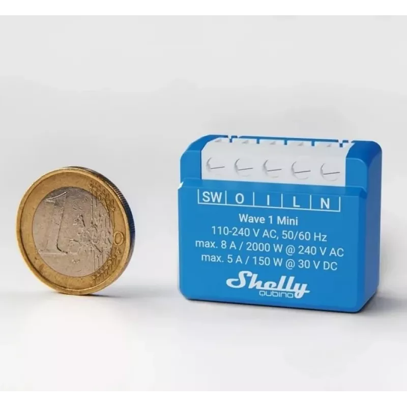 Shelly Qubino Wave 1 Mini LR išmanusis jungiklis Z-Wave Blue