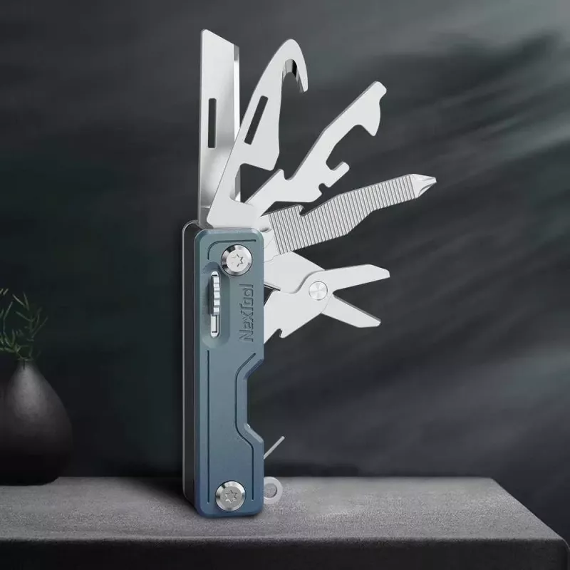 Daugiafunkcis peilis Nextool NE20098 10-in-1 — nerūdijančio plieno sulankstomas įrankis, 7,5 cm sulankstytas, 87 g, žalias