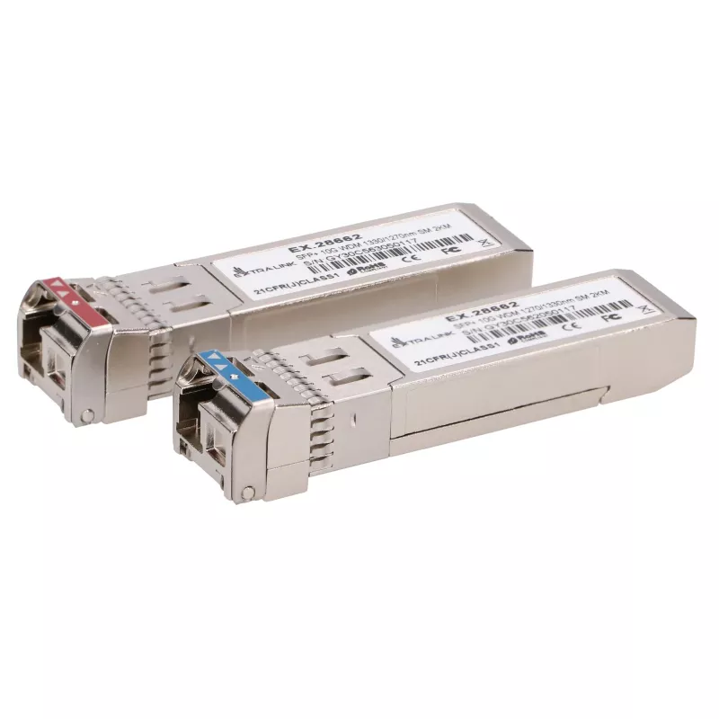 Extralink SFP+ 10G modulis | SFP+ WDM modulis | 10Gbps 1270/1330nm, vienmodis, 2 km, pora