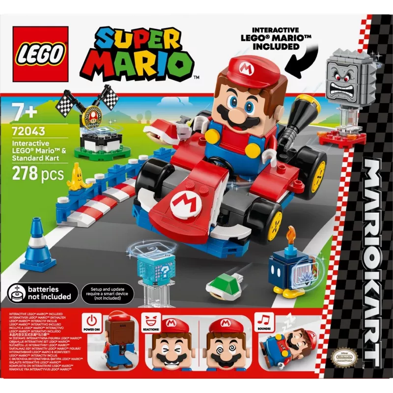 LEGO Statybinis žaislas 72043 Super Mario interaktyvus Mario Kart su standartiniu kartu