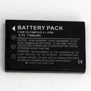 Extra Digital Įkraunama ličio jonų baterija LI-20B 3.7V 1000mAh, skirta Olympus fotoaparatams