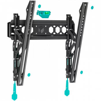TV sieninis laikiklis ONKRON TM5-B 32–70 colių, pakreipiamas, 60 kg, VESA 75x75–400x400, juodas