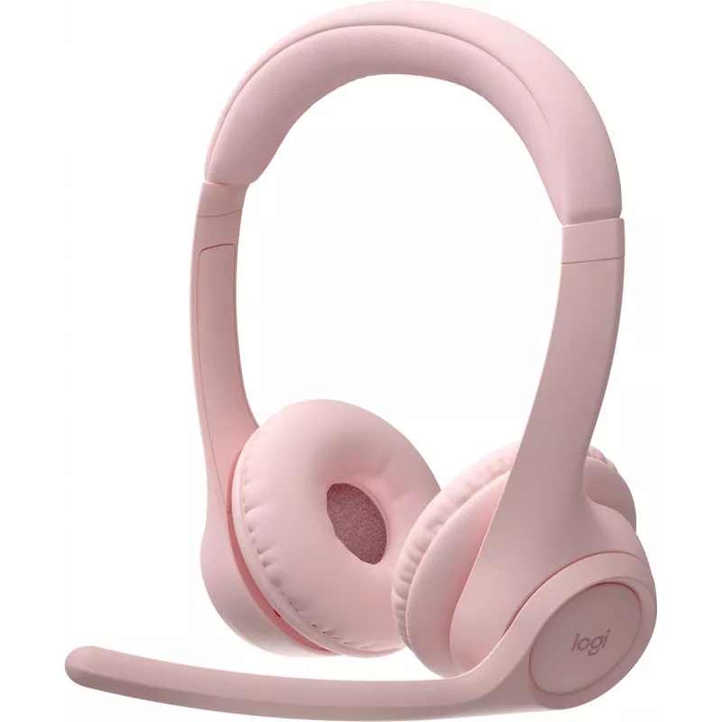 Logitech 981-001412 belaidės ausinės su mikrofonu, lankeliu, biurui/skambučių centrui, Bluetooth, rožinės spalvos