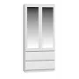 Topeshop SS-90 BIEL LUSTRO bedroom wardrobe/closet 5 shelves 2 durelės(s) baltas
