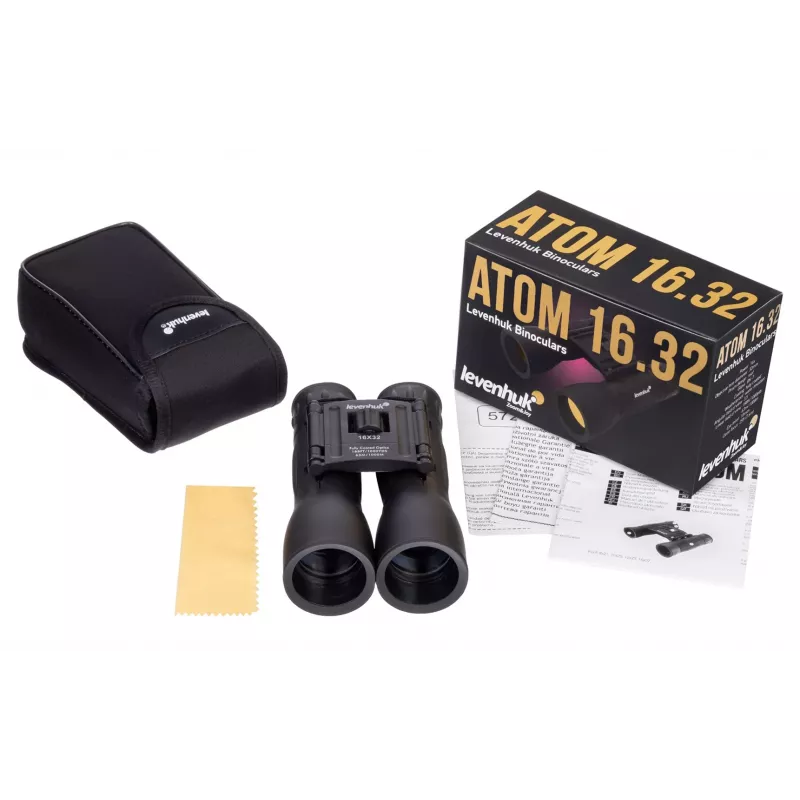 Levenhuk Atom 16x32 žiūronai, stogo tipo prizmė, juodi