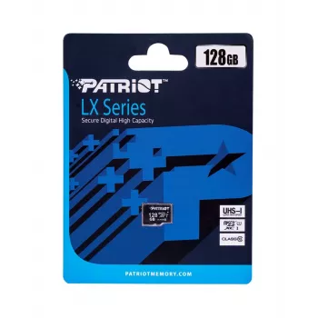 MicroSDXC atminties kortelė PATRIOT PSF128GMDC10 128 GB UHS-I Class 10 U1 80 MB/s, juoda
