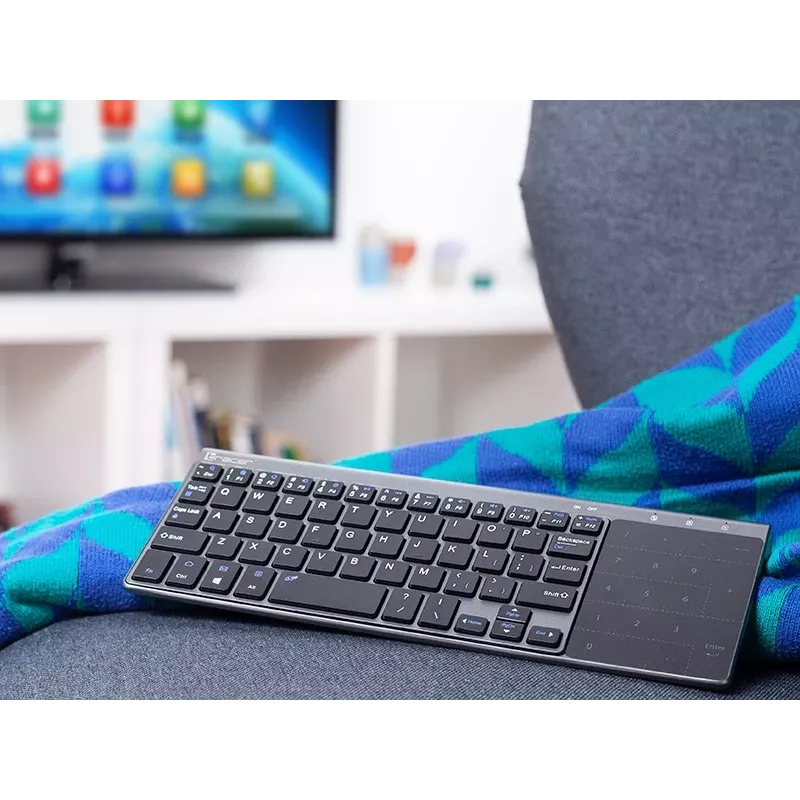 Belaidė RF pilno dydžio klaviatūra TRACER TRAKLA46934, QWERTY anglų, 2.4 GHz Nano imtuvas, membraninė, juoda/pilka