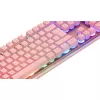 Deltaco GAM-021-RGB-P-DE – pilno dydžio (100%) USB membraninė klaviatūra, QWERTZ išdėstymas, rožinė