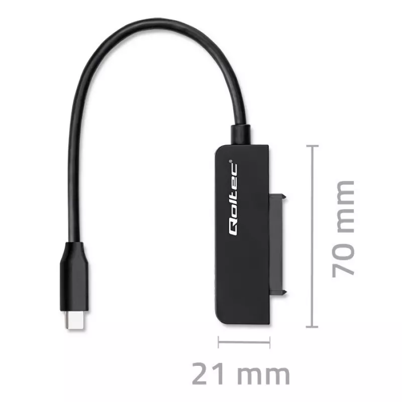 QOLTEC SATA adapterius 52269 2,5 colio diskui į USB-C, palaiko iki 2TB