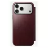 Dėklas telefonui Nomad Modern Leather Folio, skirtas iPhone 17 Pro Max — odinis, TPU, PC, aliuminis, bordo spalvos, 16 cm (6,3 colio)