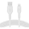 Laidas Belkin Cbl Scicone USB-A LTG 2M balta USB A USB C Lightning