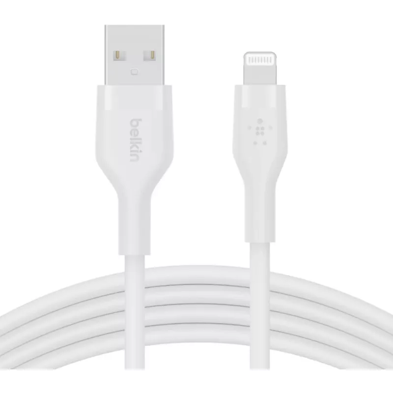 Laidas Belkin Cbl Scicone USB-A LTG 2M balta USB A USB C Lightning