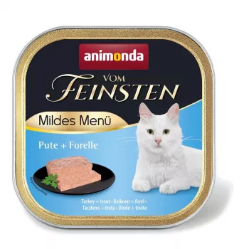 Animonda Vom Feinsten Mild Menu šlapias ėdalas katėms su kalakutiena ir upėtakiu, 100 g