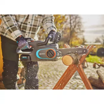 Belaidis akumuliatorinis grandininis pjūklas PowerSaw 250/18V P4A paruoštas naudoti rinkinys (pilka/turquoise, Li-Ion akumuliatorius 2,5 Ah P4A, POWER FOR ALL ALLIANCE)
