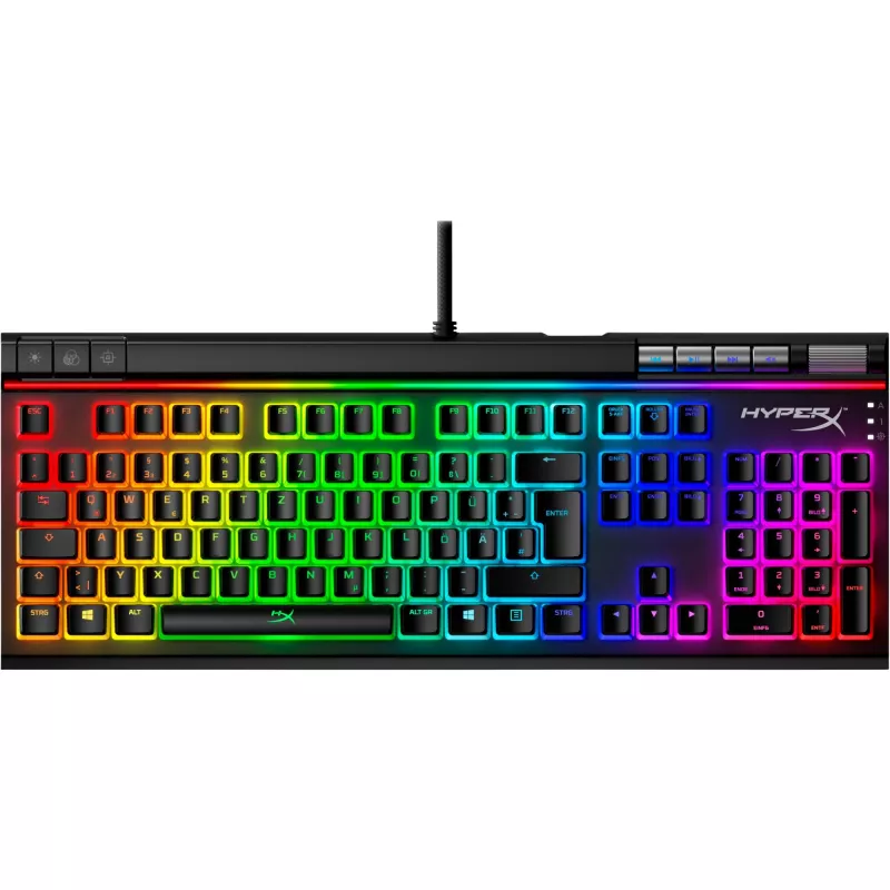 HyperX Pudding Keycaps pilnas klavišų rinkinys ABS juodos spalvos DE išdėstymas