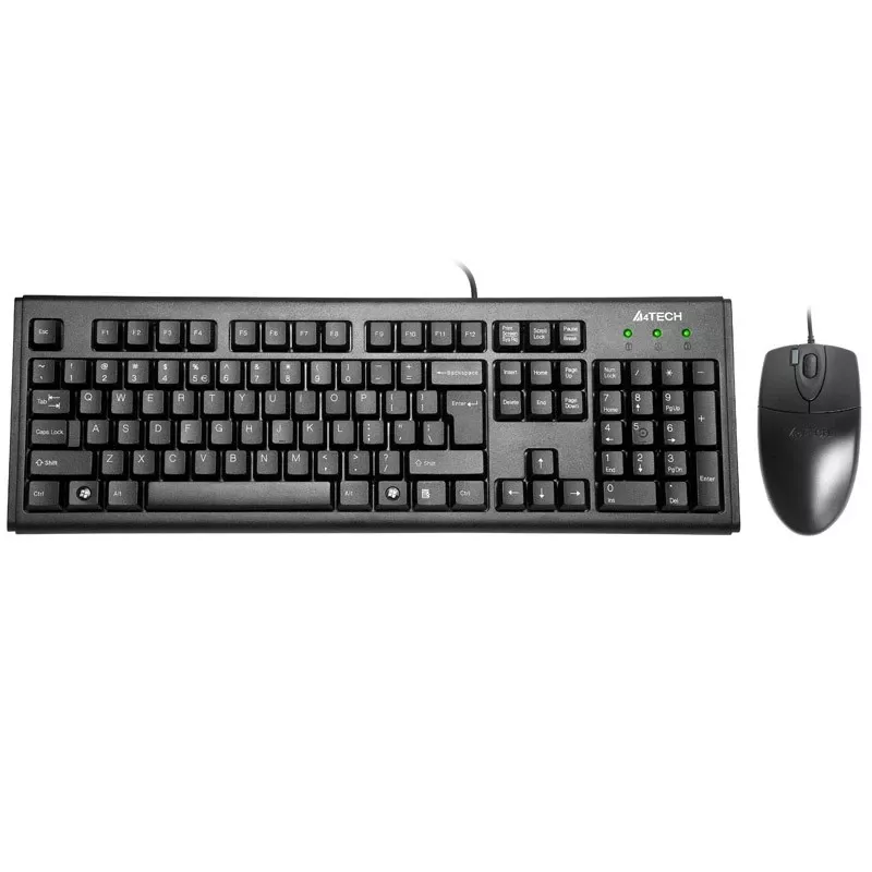 A4Tech KM-72620D - Klaviatūros ir pelės rinkinys - USB - US - Juoda