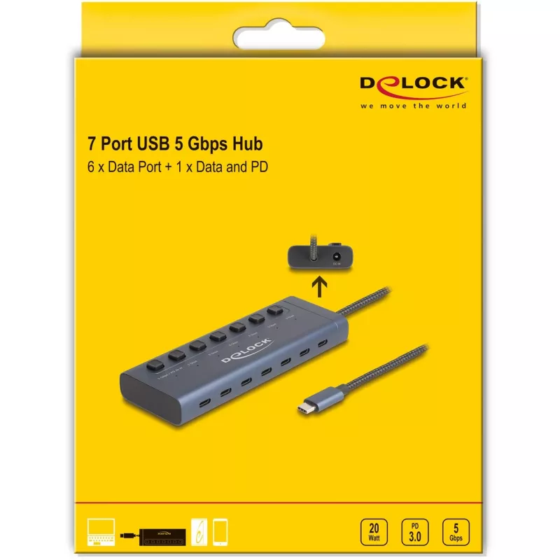 DeLOCK 63410 USB 3.2 Gen 1 Type-C USB centras 5000 Mbit/s mėlynas