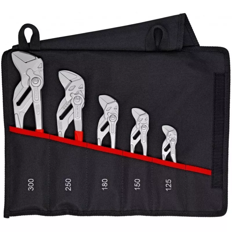 KNIPEX 5 vienetų replių-veržliarakčių rinkinys 125/150/180/250/300 mm