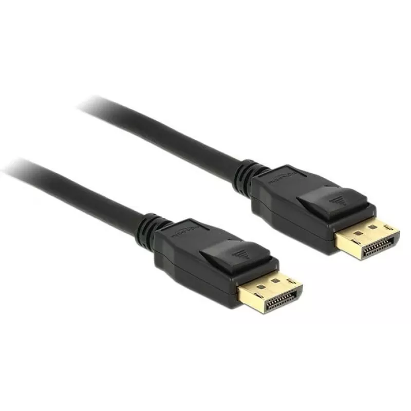 Delock DisplayPort kabelis – DisplayPort (vyriškas) į DisplayPort (vyrišką) – 3 m – su užraktu – juodas