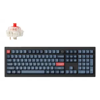 Pilno dydžio mechaninė klaviatūra Keychron V6 Max – RF belaidis + Bluetooth, RGB foninis apšvietimas, juoda/pilka