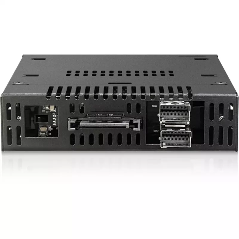 ICY DOCK ToughArmor MB834MK-B V2 – 2x M.2 NVMe į 1x 3,5″ lizdo mobilus stovas su metaliniu raktiniu užraktu, SlimSAS 4i, juodas