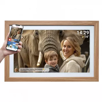 Denver PFF-2162LW skaitmeninis nuotraukų rėmelis šviesiai rudas 54,6 cm (21,5 inch) jutiklinis ekranas Wi-Fi