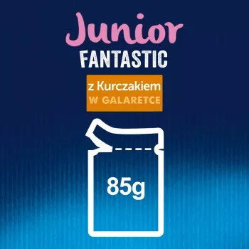 Šlapias ėdalas kačiukams Purina Nestlé Felix Fantastic Junior 85 g pakelis – vištiena