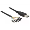 USB laidas DeLOCK 1,8 m USB 2.0-A/TTL 6 kontaktų juodas