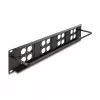 DeLOCK 88195 D tipo 19 colių skirstomasis skydas su 4 plokštėmis, 16 prievadų, 2U, juodas
