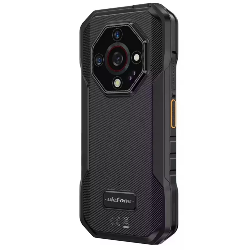Išmanusis telefonas UleFone Armor X32 — 5,65 colio (14,3 cm), Android 14, 6 GB RAM, 128 GB, 48 MP triguba kamera, 5500 mAh, IP68/IP69K, Dual SIM, Juoda