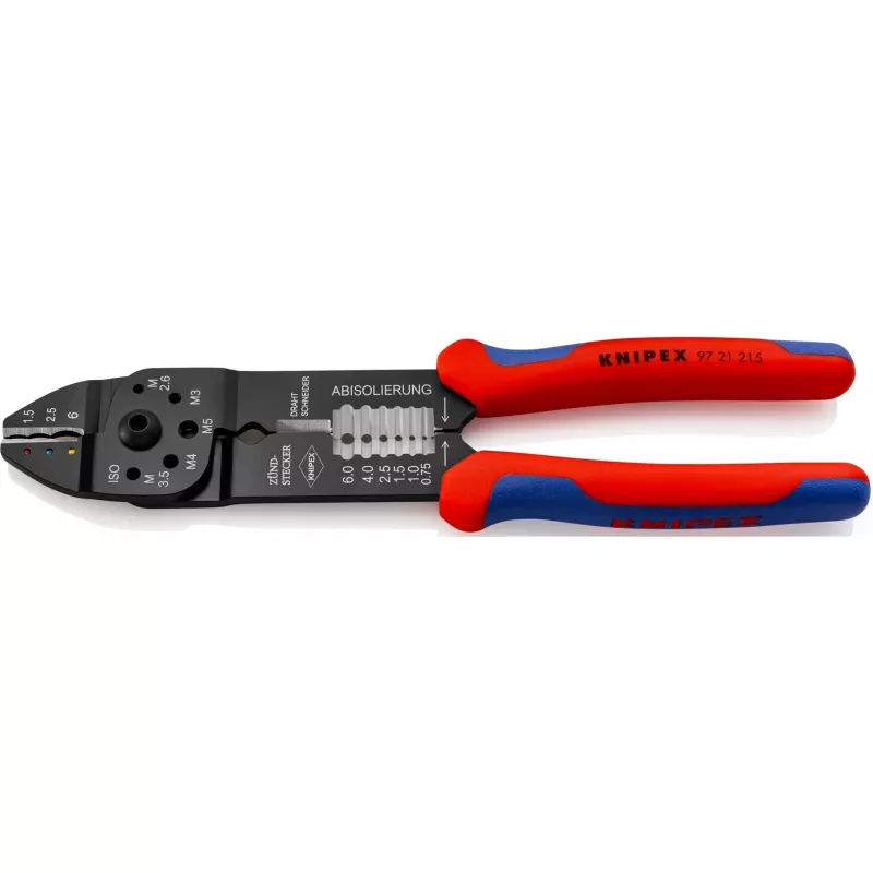 Knipex 97 21 215 laidų užspaudimo įrankis Juoda, Mėlyna, Raudona