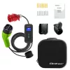 Qoltec Mobilus EV automobilio įkroviklis Reguliuojamas 2in1 Type2 | 11kW | CEE 5 PIN | LCD | 3 fazės | Nešiojamas | Sieninis | 5m