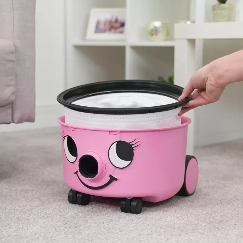 Cilindrinis dulkių siurblys NUMATIC HET160-11 — 6 L talpa, 620 W, HEPA filtracija, 2 m žarna