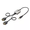 StarTech.com 2 prievadų USB į RS232 adapterio laidas, 60 cm, USB-A į 2x DB9, FTDI, keičiami varžteliai/veržlės, COM išlaikymas, 4 lygio ESD apsauga, tvirta TPE konstrukcija
